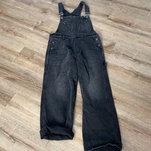 Boyish black overalls